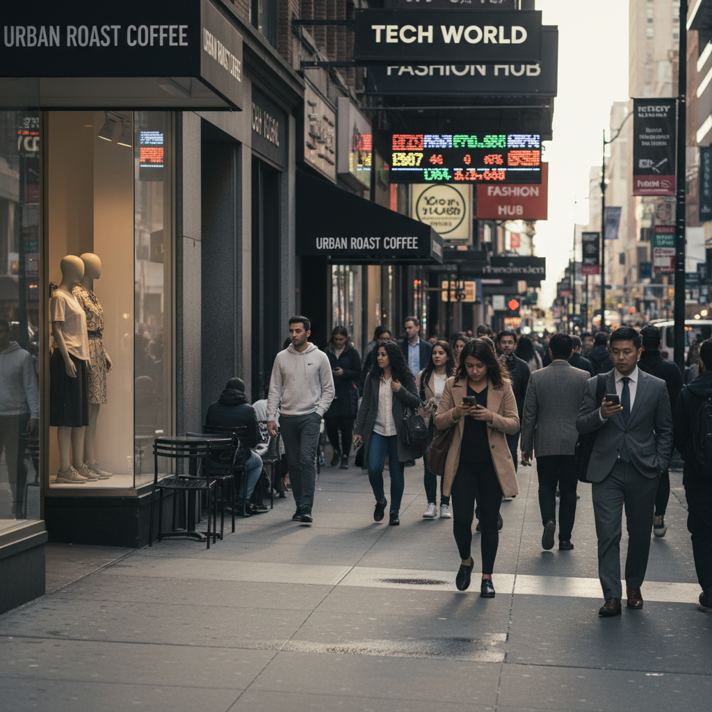 Digital street photo before film look