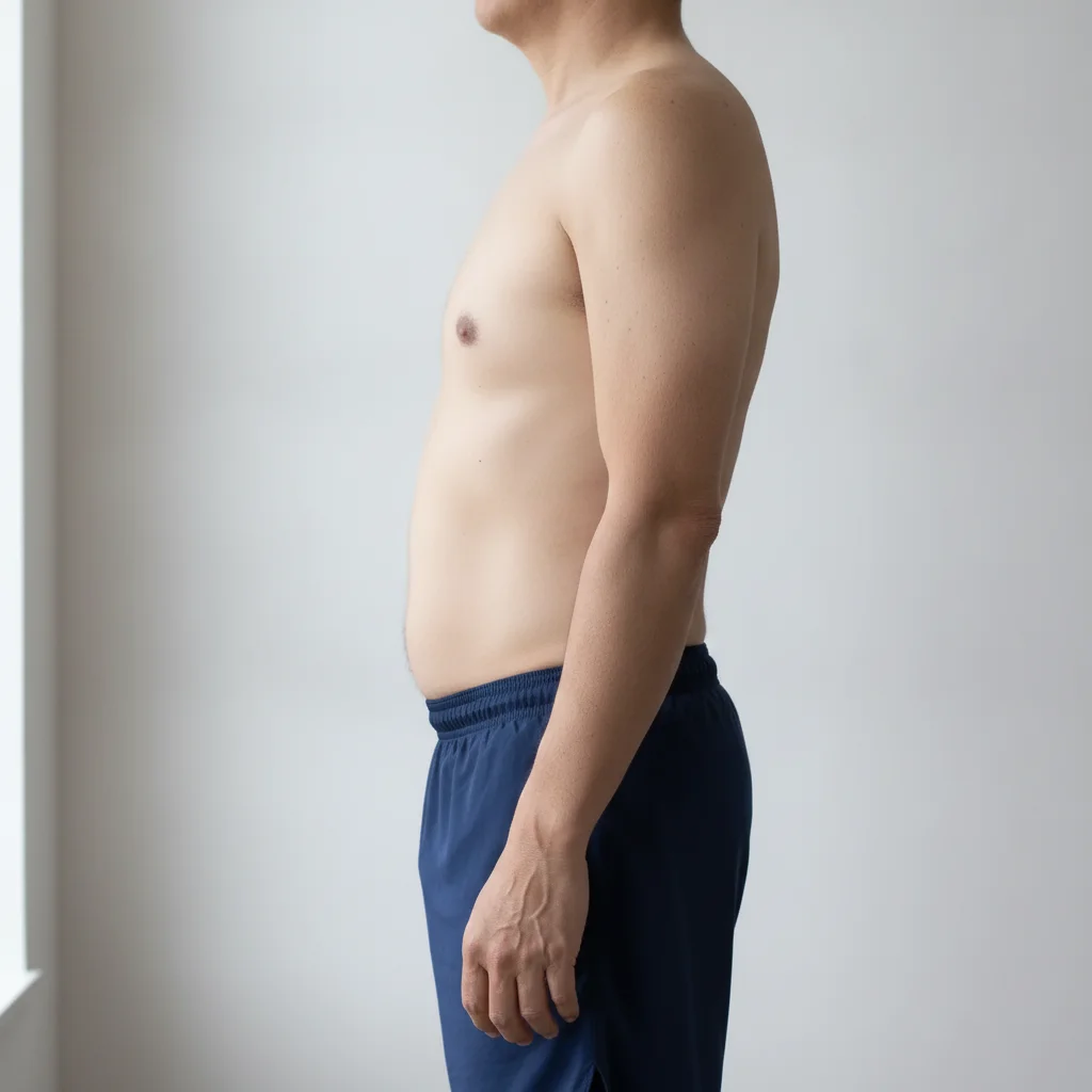 Visualization showing reduced midsection and improved overall tone after meal plan program