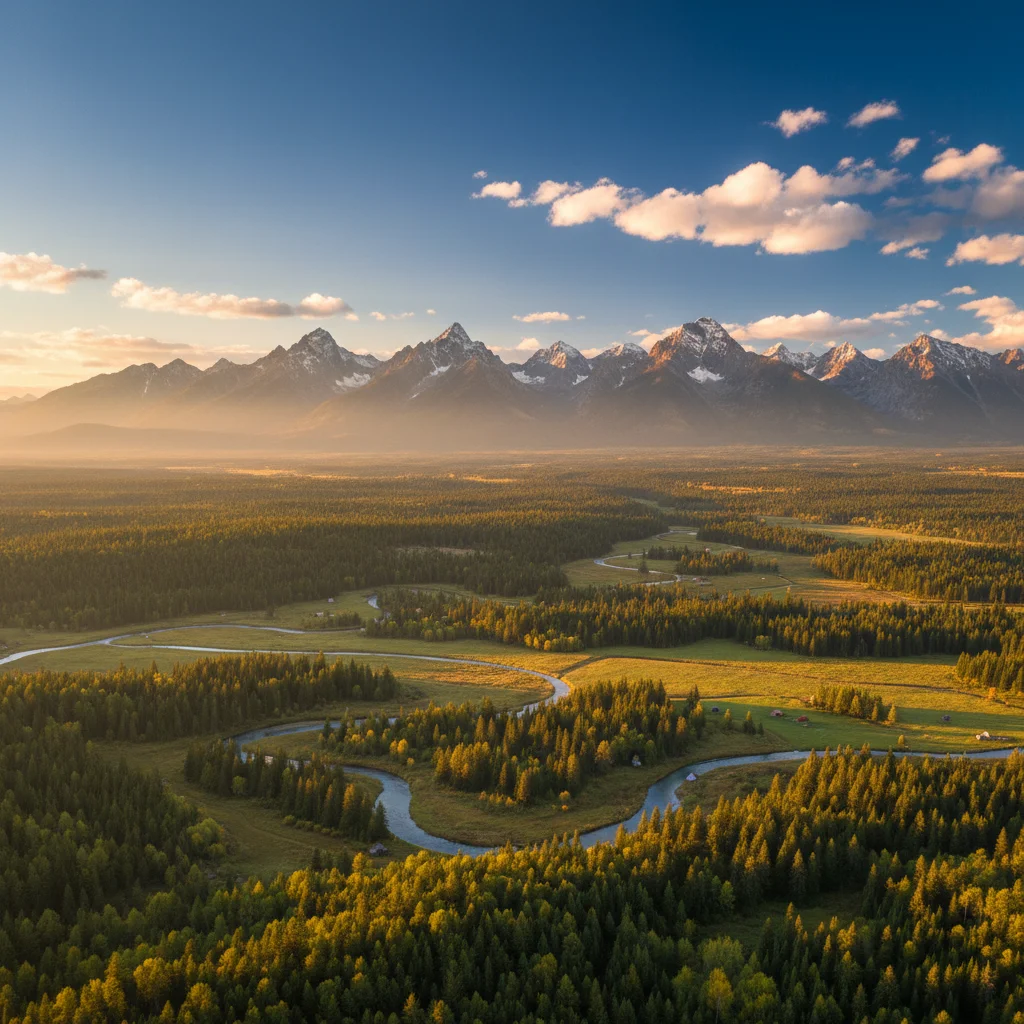 Clear mountain valley view with visible ground detail