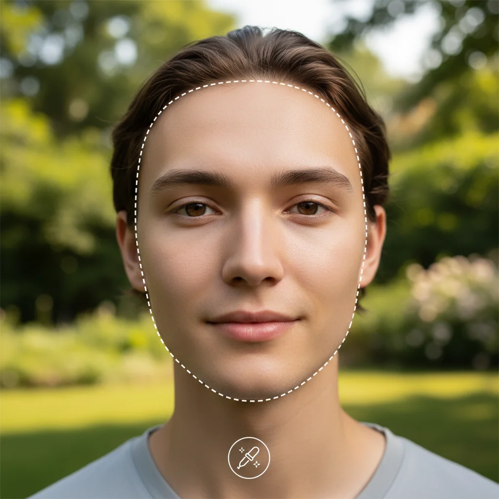 Clean portrait without freckles