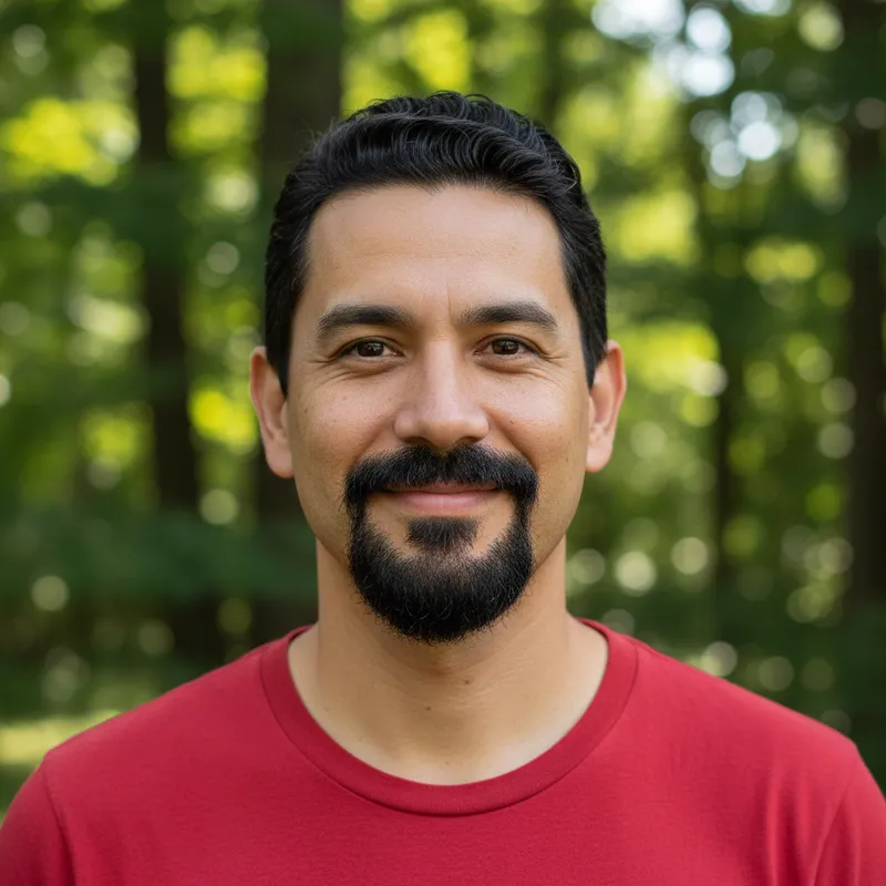Headshot with obvious frizz halo ruining professional look