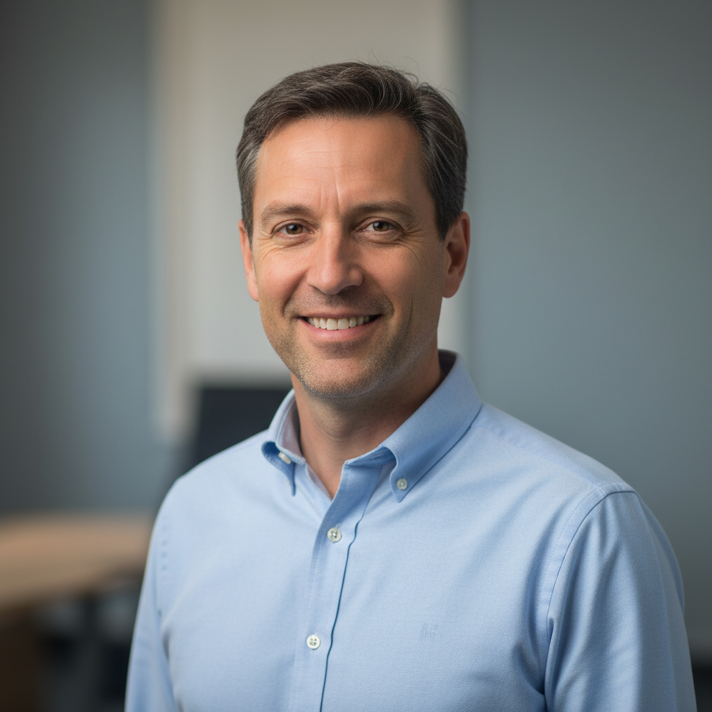 LinkedIn-ready headshot with soft professional background