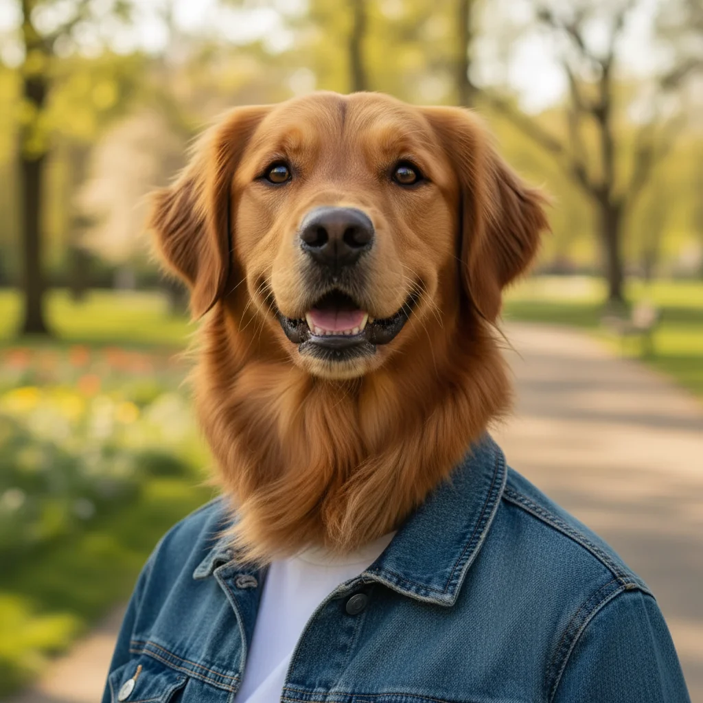 Photo after transform human portrait into pet with AI