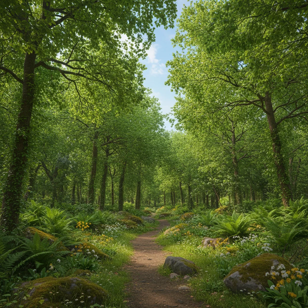 Forest with green foliage