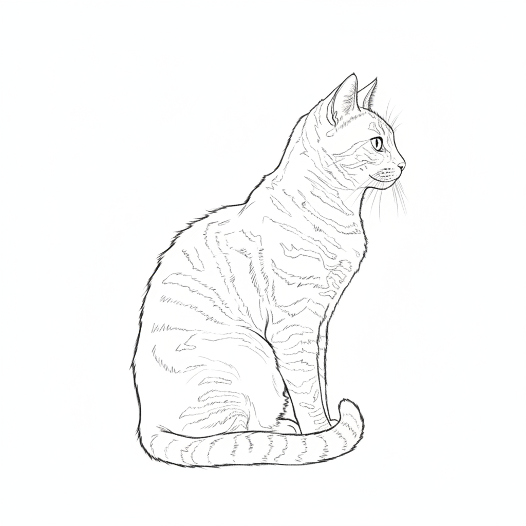 Fine line drawing of flower with preserved detail