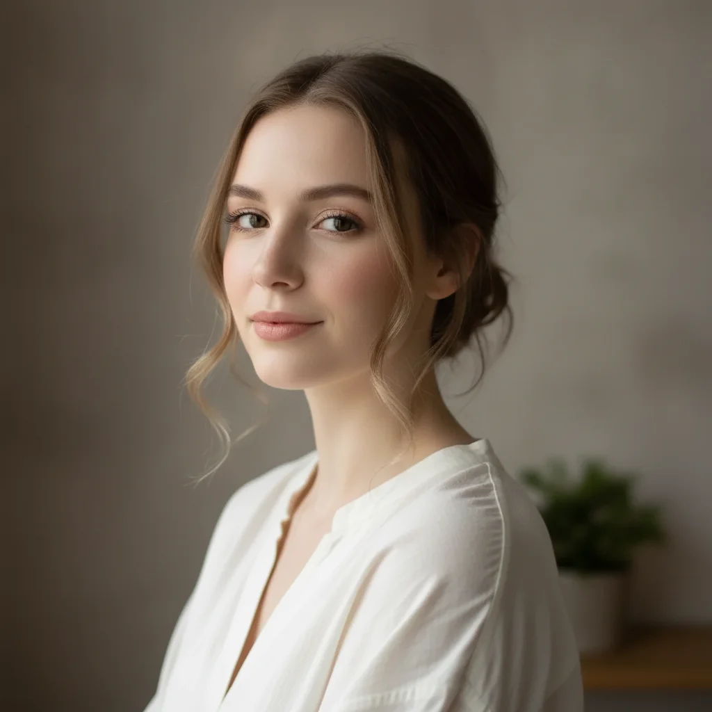Same woman with bridal makeup: dewy skin, champagne eye, peachy lip, flushed cheeks