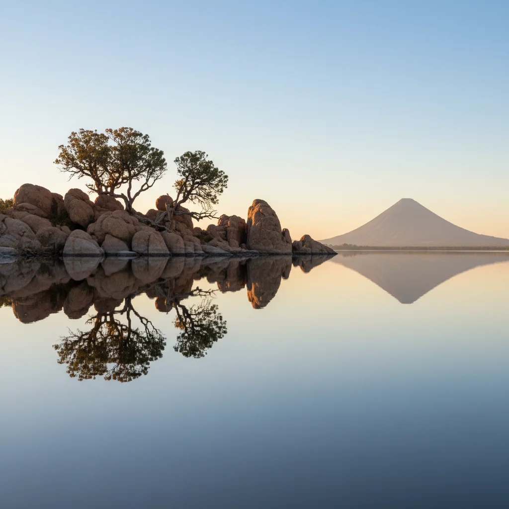 Landscape before mirror reflection