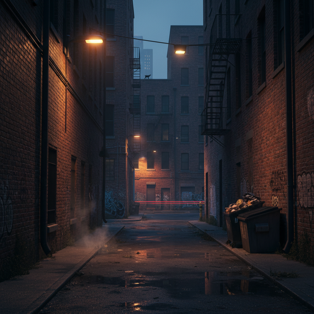 Bright urban street with vivid daylight colors