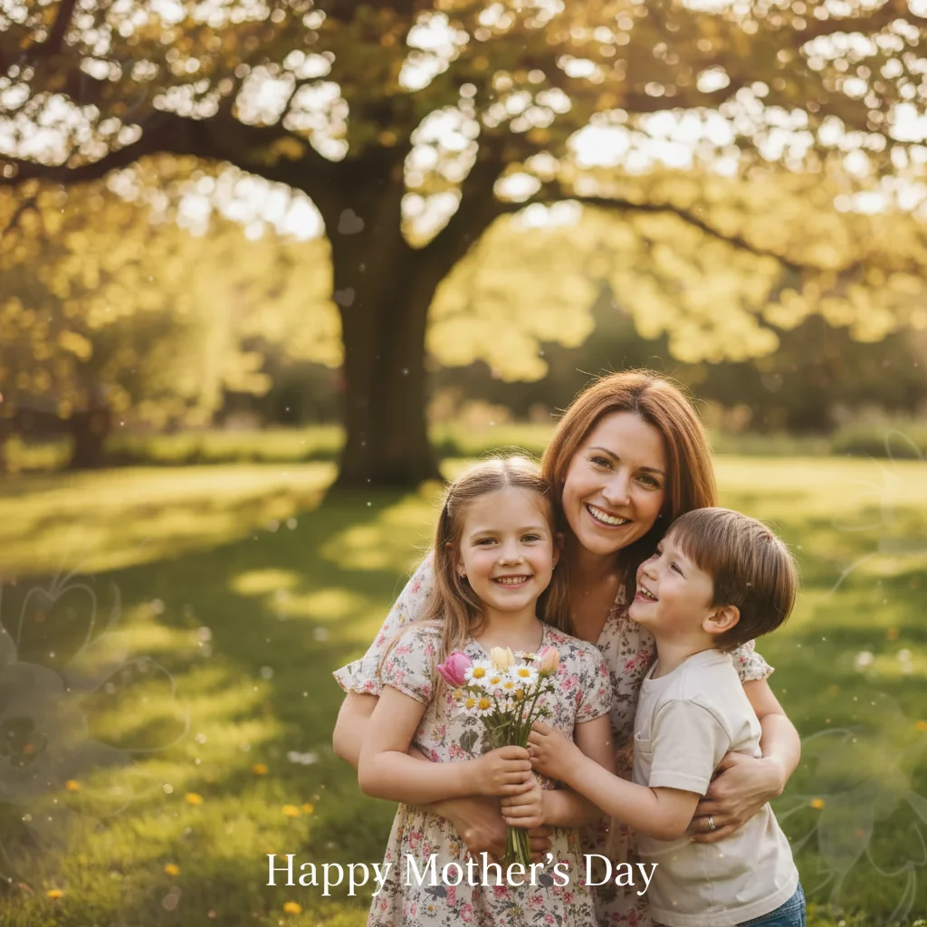 Photo after add Mother's Day effects to photo with AI