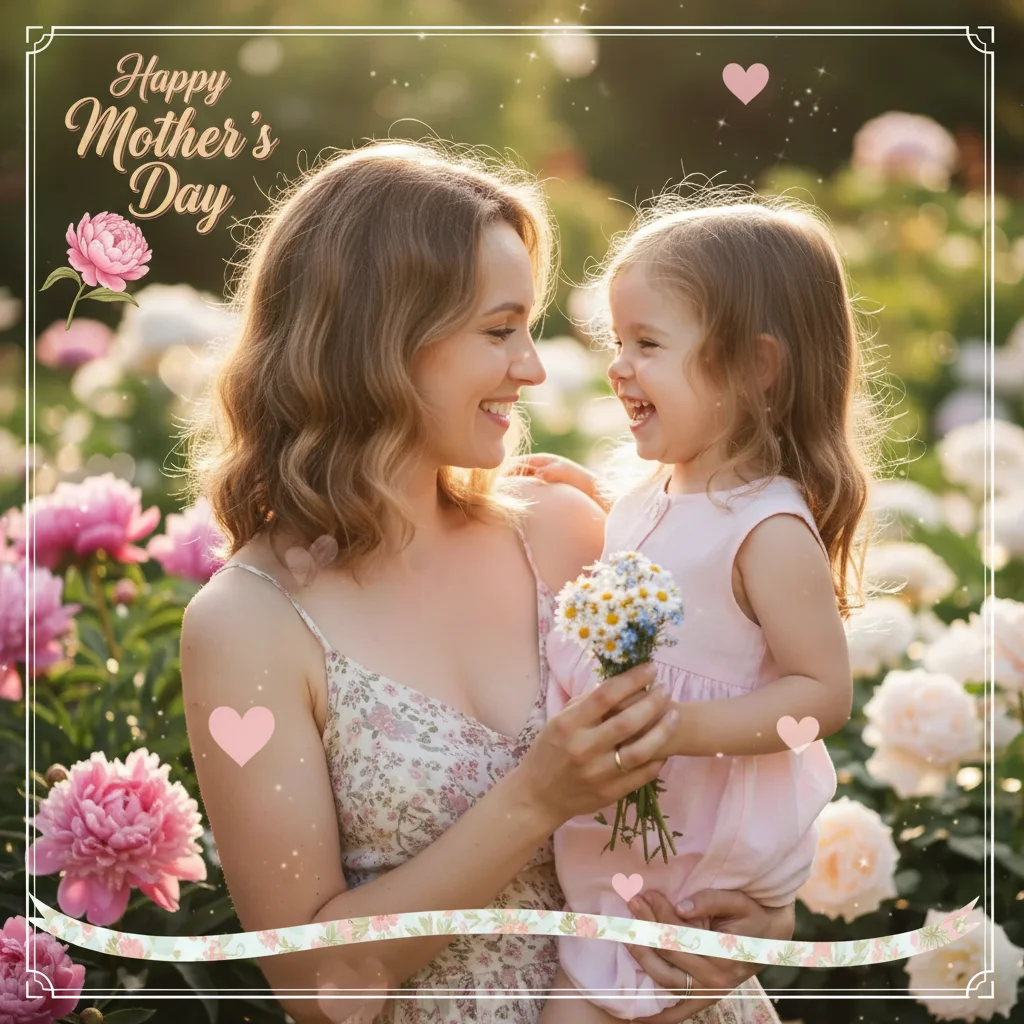 Photo after add Mother's Day effects to photo with AI