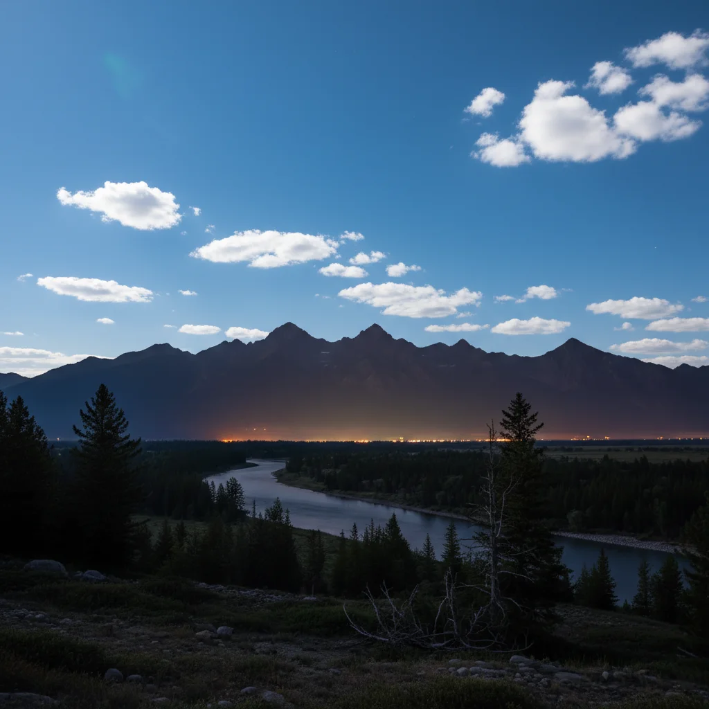 Bright sunny midday landscape
