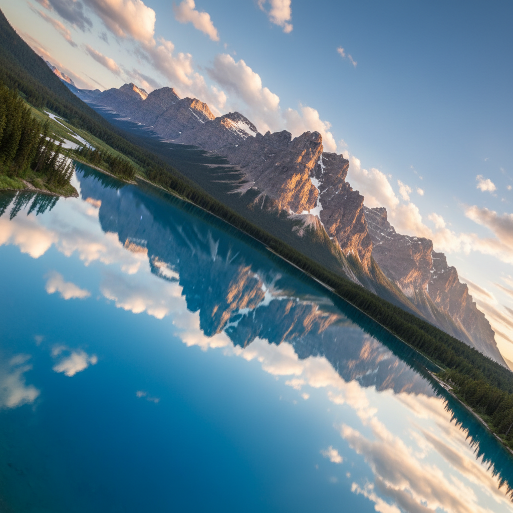 Interior with wide-angle barrel distortion