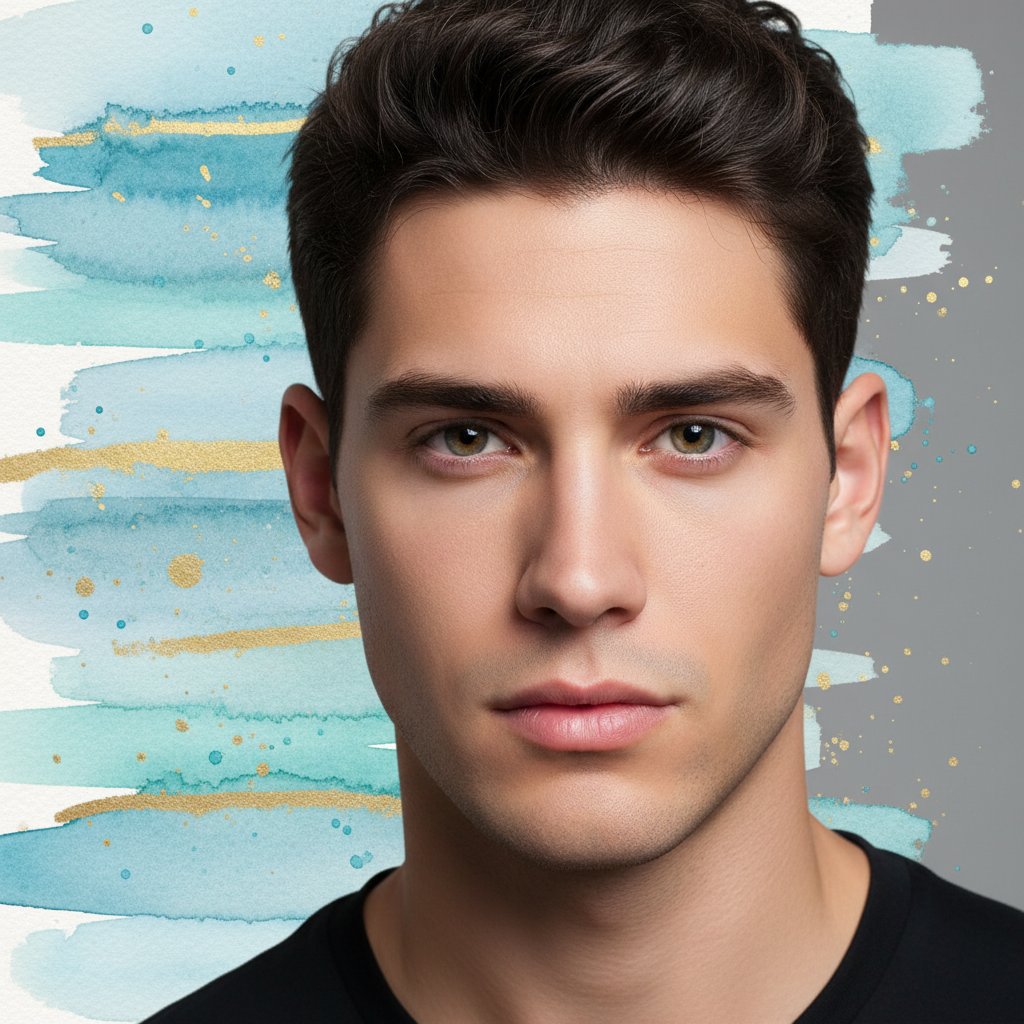 Person on white studio background