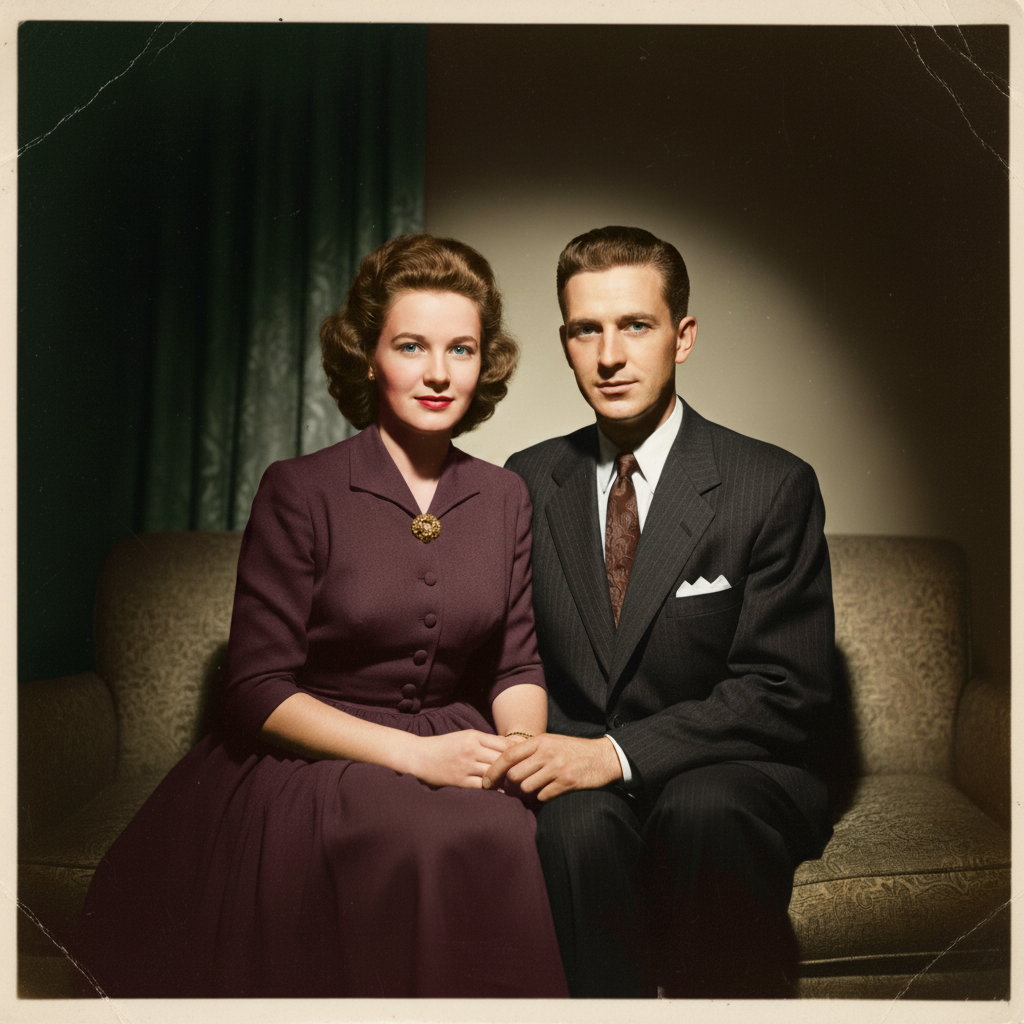 Colorized version showing natural warm skin tones and clothing colors