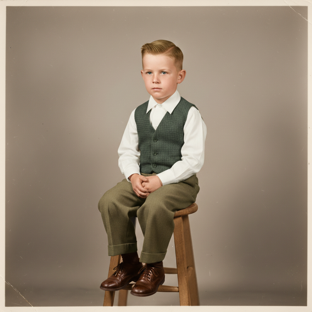 Same street scene colorized with warm brick tones and period-accurate colors