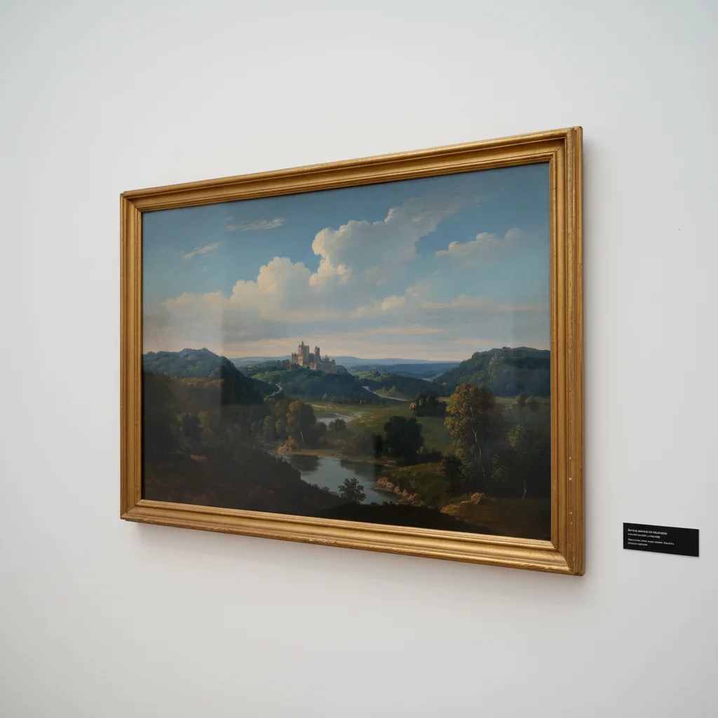 Same painting with glare removed showing full artwork clearly