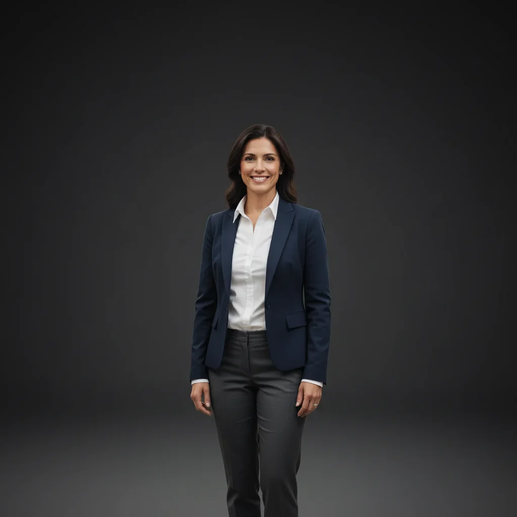 Same coach with clean dark background and confident directional lighting