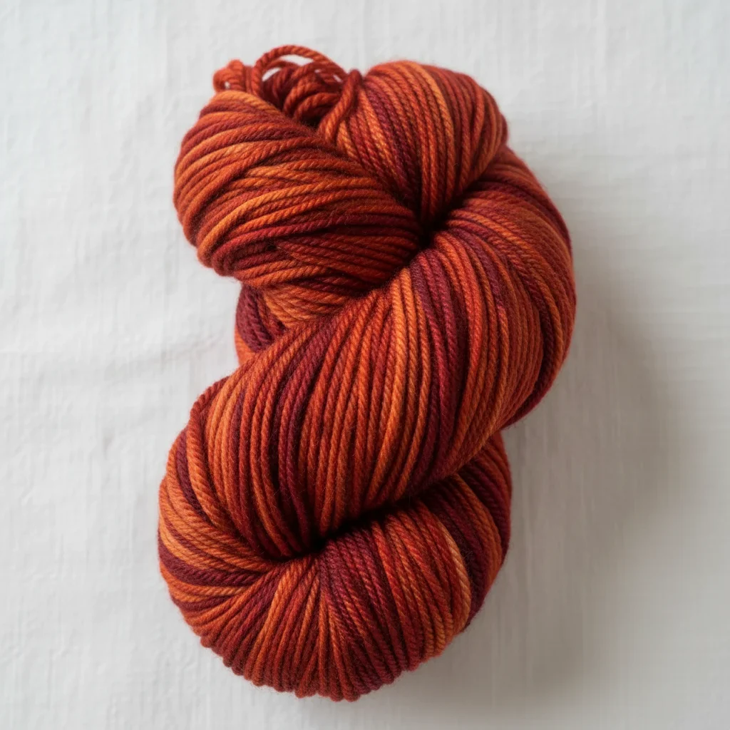 Same yarn skein with fiber texture and color variation richly enhanced