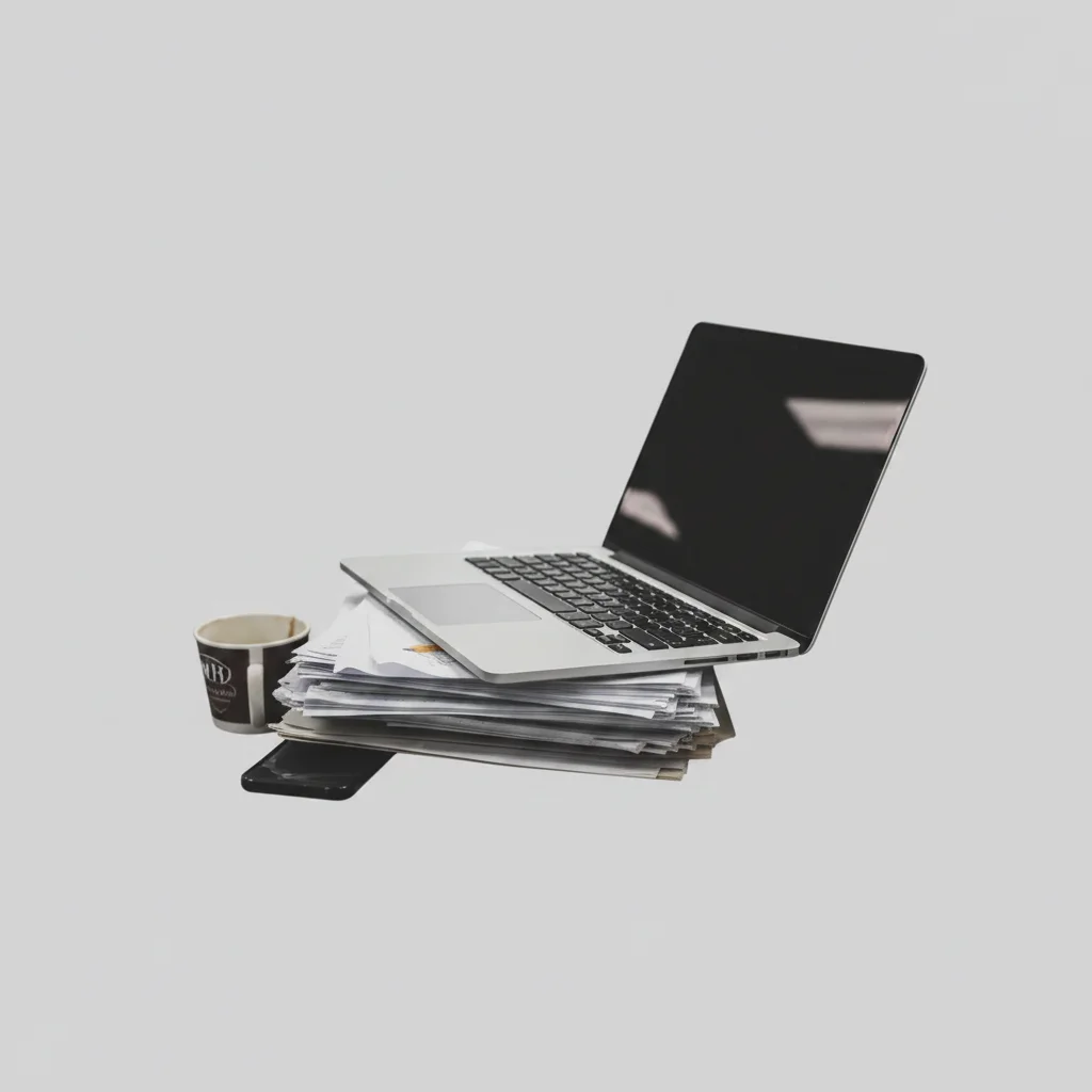 Laptop on clean gray background, professional appearance