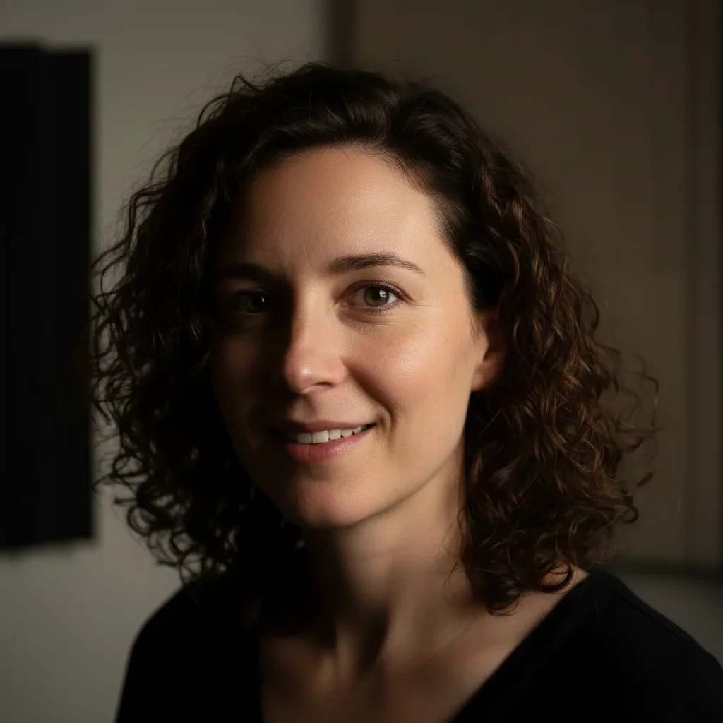 Same headshot with even professional studio lighting