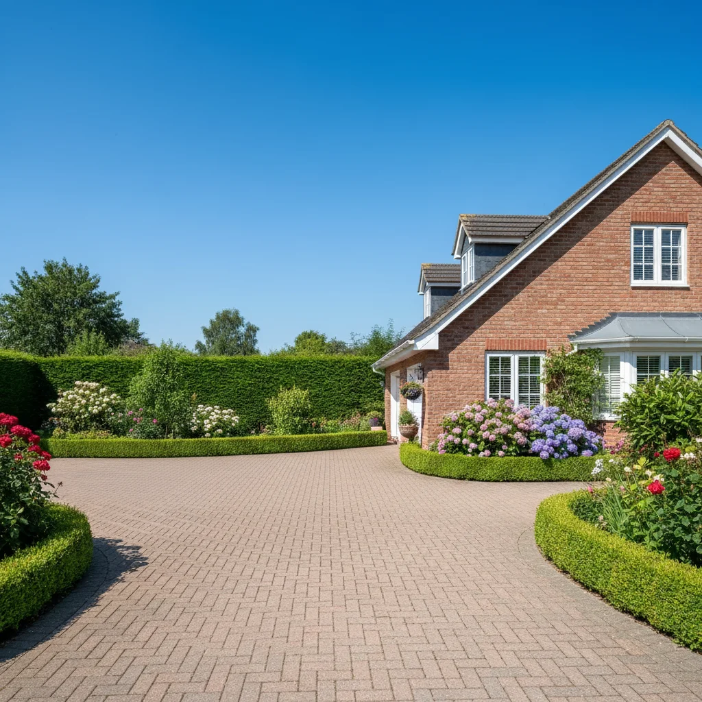 Clean driveway with car removed