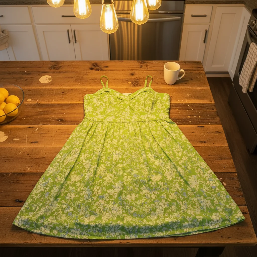 Same dress showing accurate bright green color
