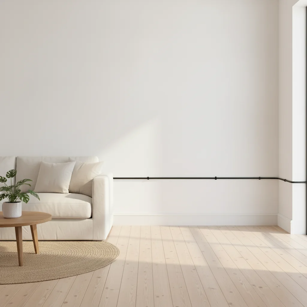 Same interior photo with the cable removed and clean white wall showing