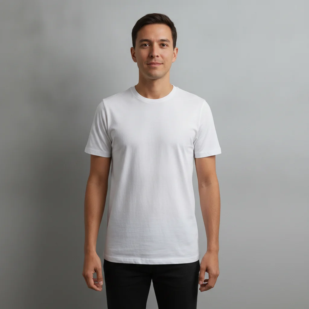 Casual indoor portrait of a person against a plain grey wall