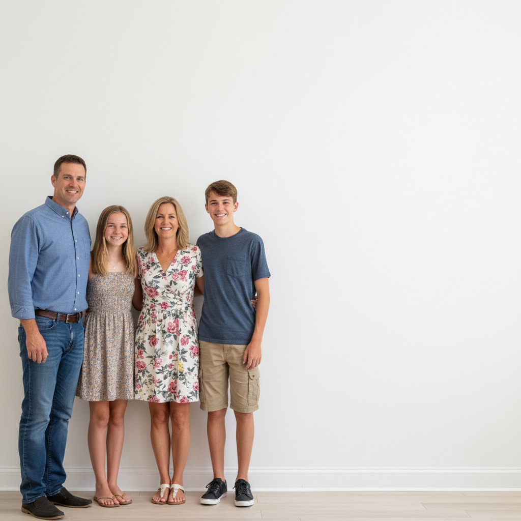 Four separate family birthday photos