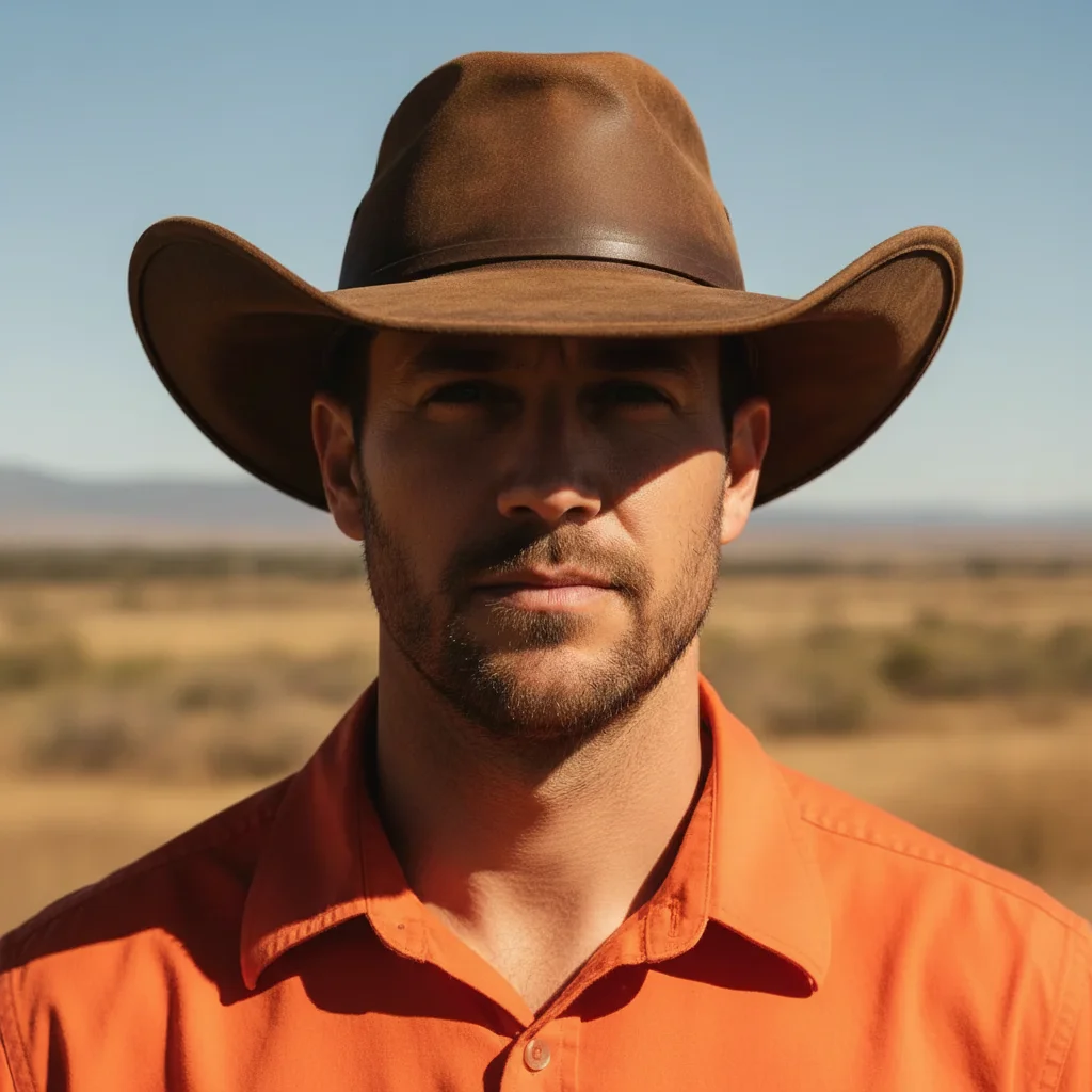 Same portrait with hat shadow removed and face evenly lit