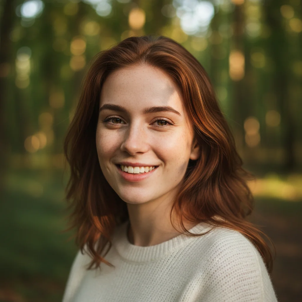 Portrait photo with natural outdoor lighting
