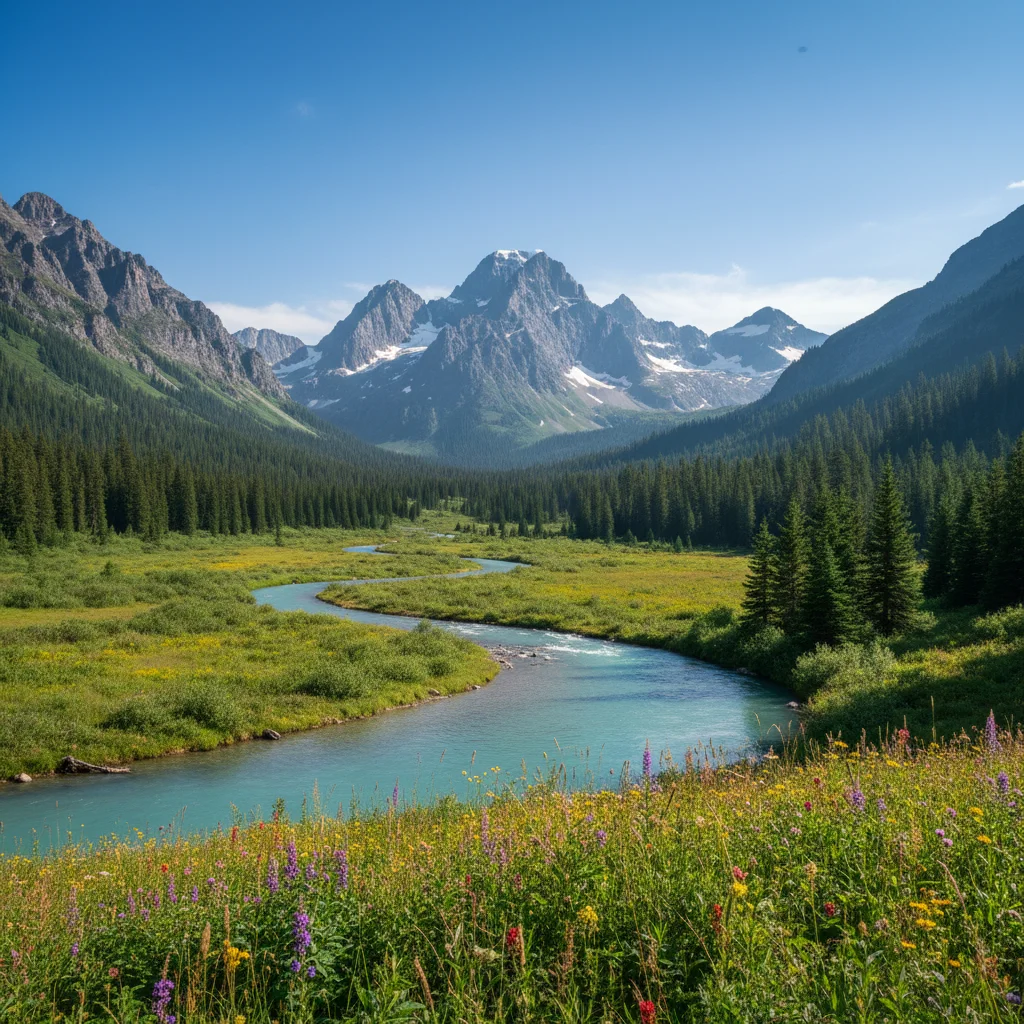 Modern landscape photo without frame