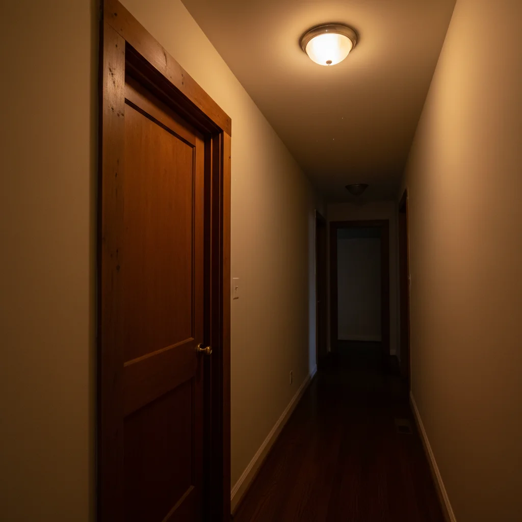 Empty hallway before intruder prank edit