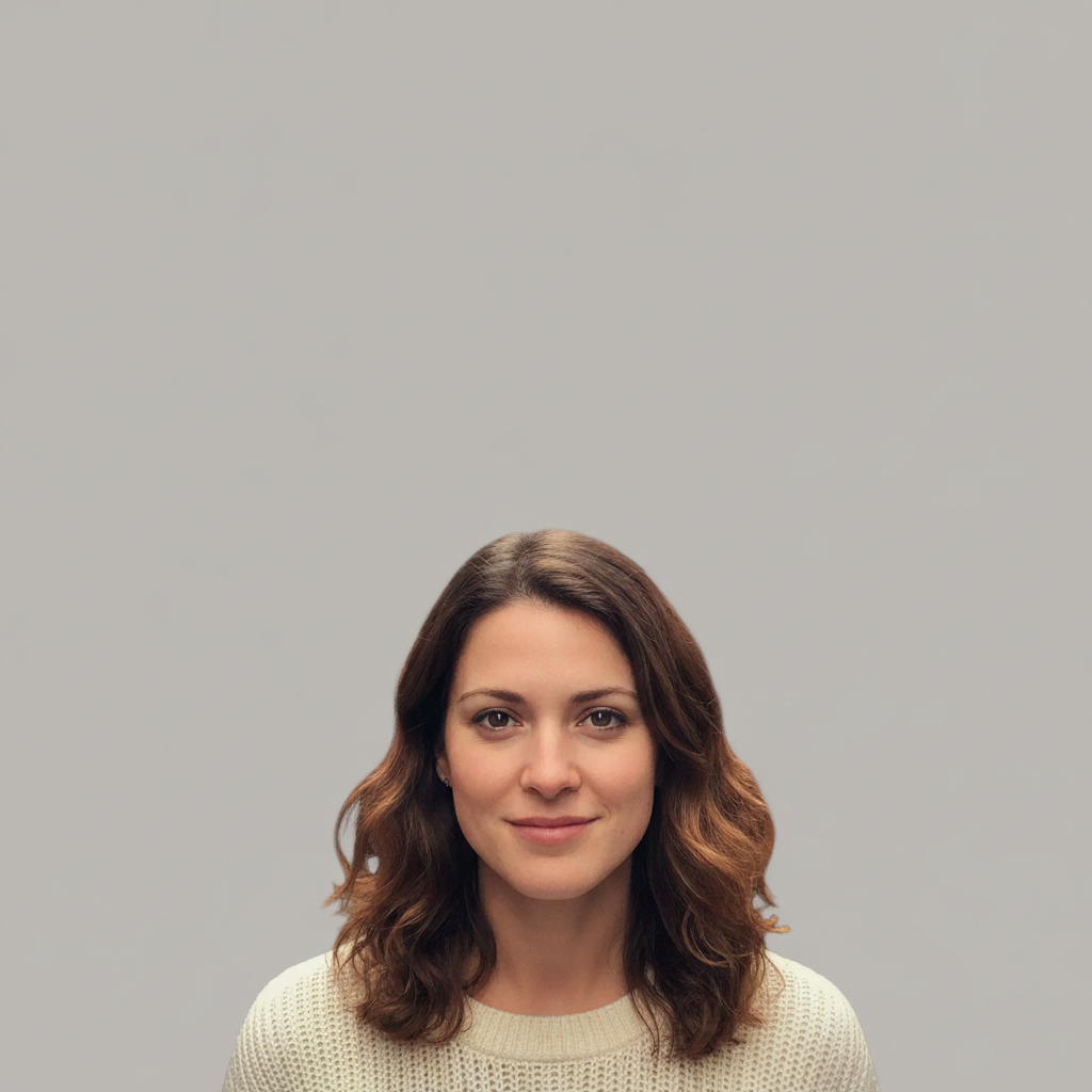 Same portrait with vibrant warm colors and softly blurred background