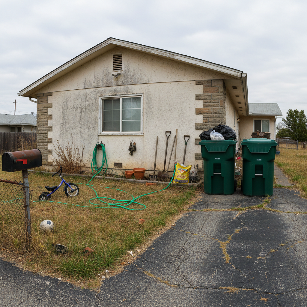 Dark underexposed kitchen interior with poor lighting