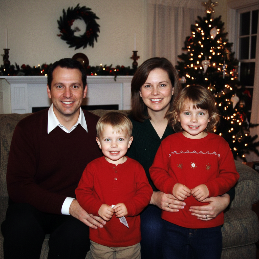 Same family photo with all red eye corrected naturally