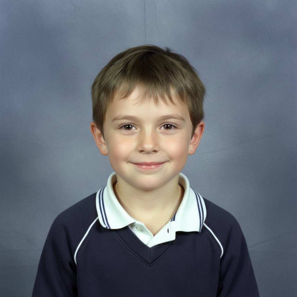 Same portrait with natural skin tones and soft balanced lighting