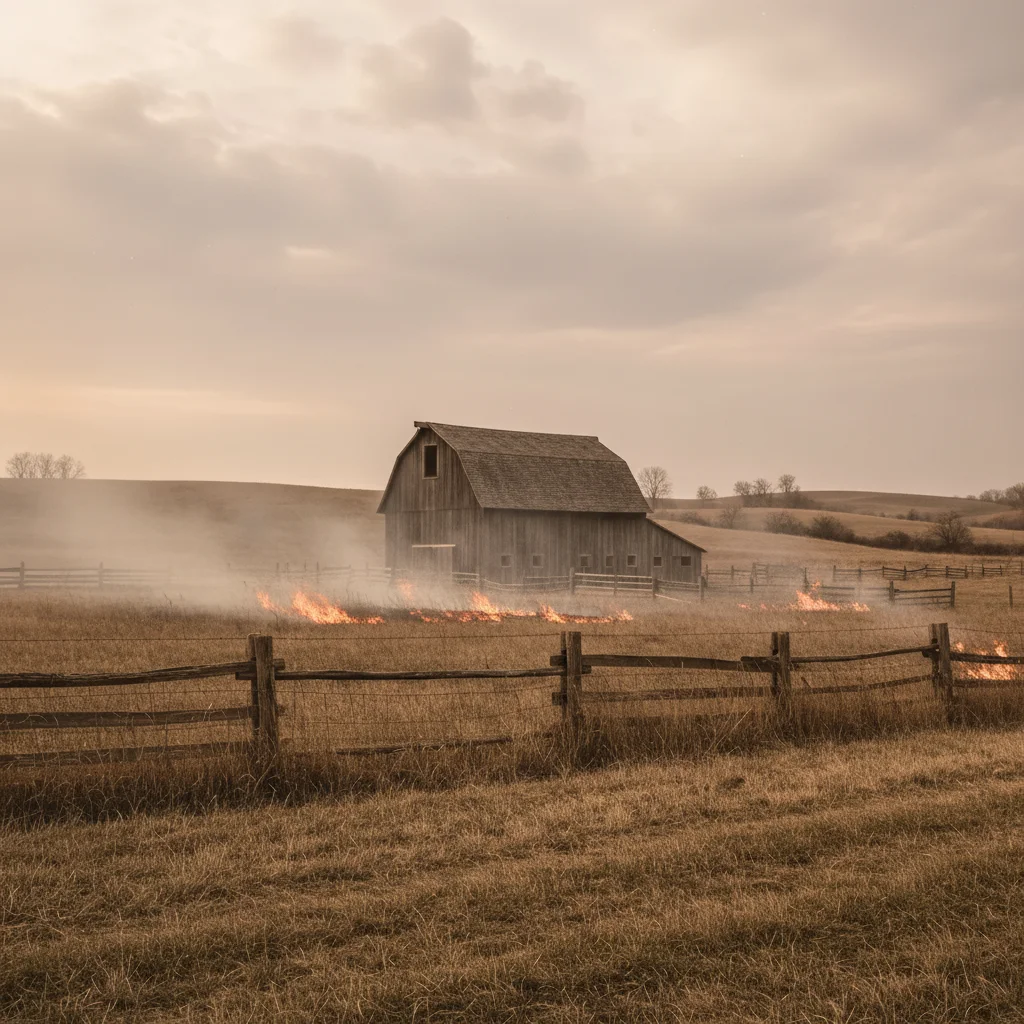 Landscape with strong vintage sepia aesthetic