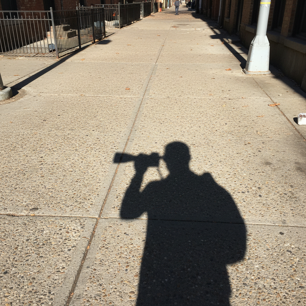 Portrait with distracting shadow silhouette on wall behind subject