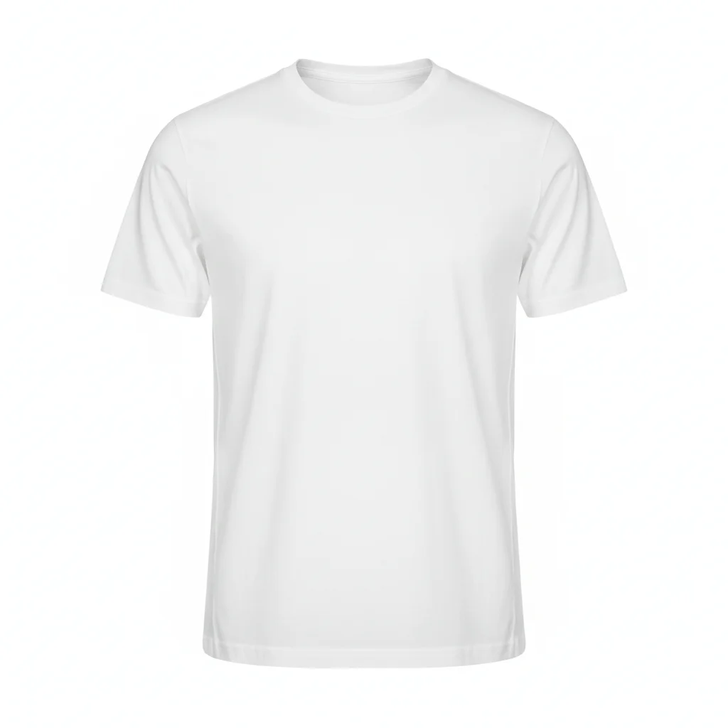 Plain white crew-neck t-shirt ghost mannequin shot