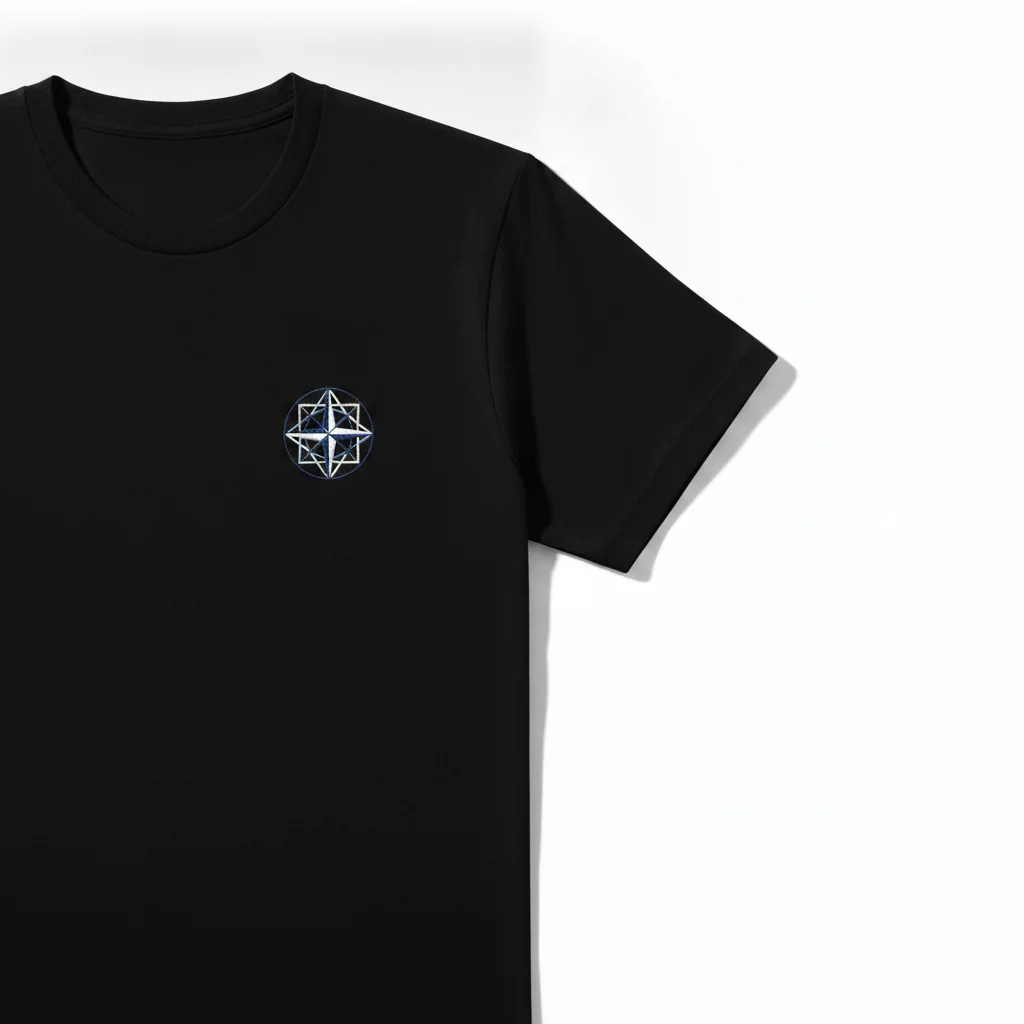 Same tee in black with printed graphic colors completely unchanged