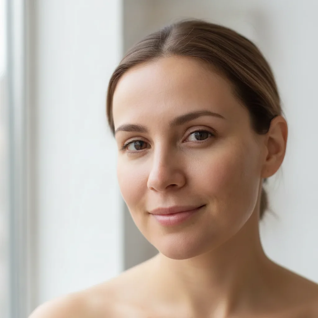 Visualization showing reduced dark spots and more even skin tone