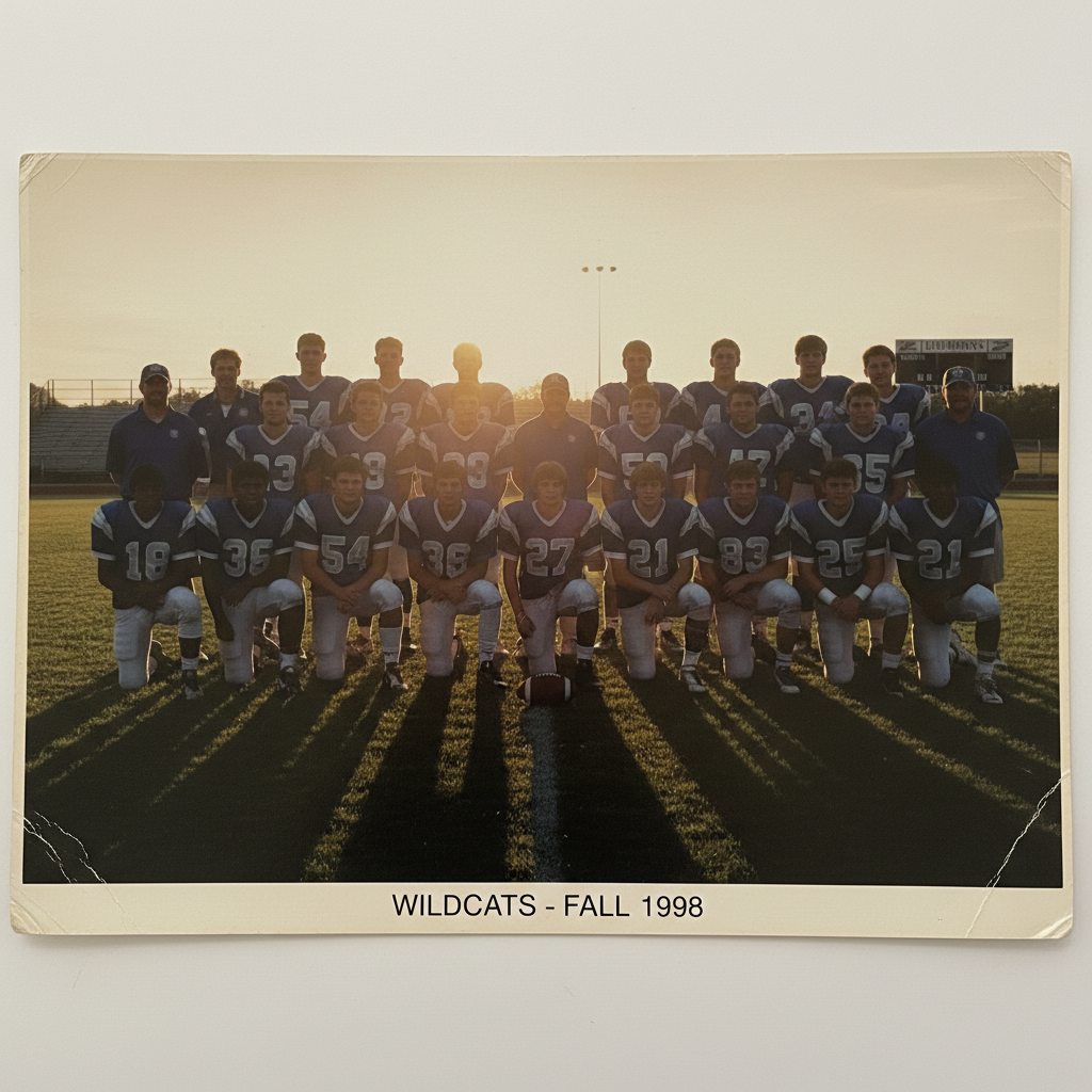 Soft team photo with uneven lighting on players