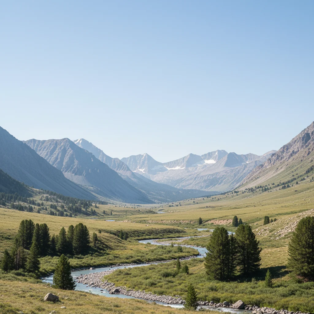Mountain landscape without sun flare