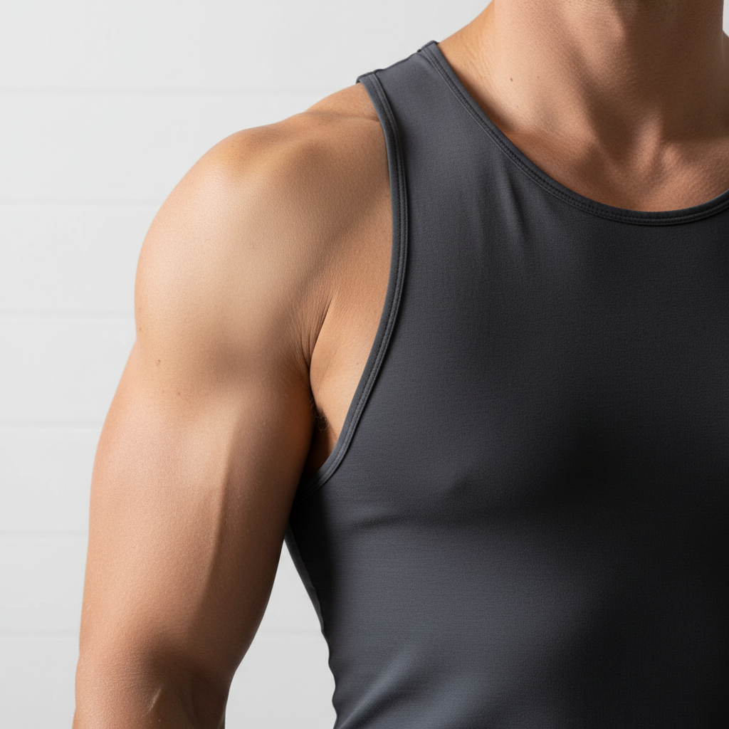 Bare shoulder and upper arm with no tattoos