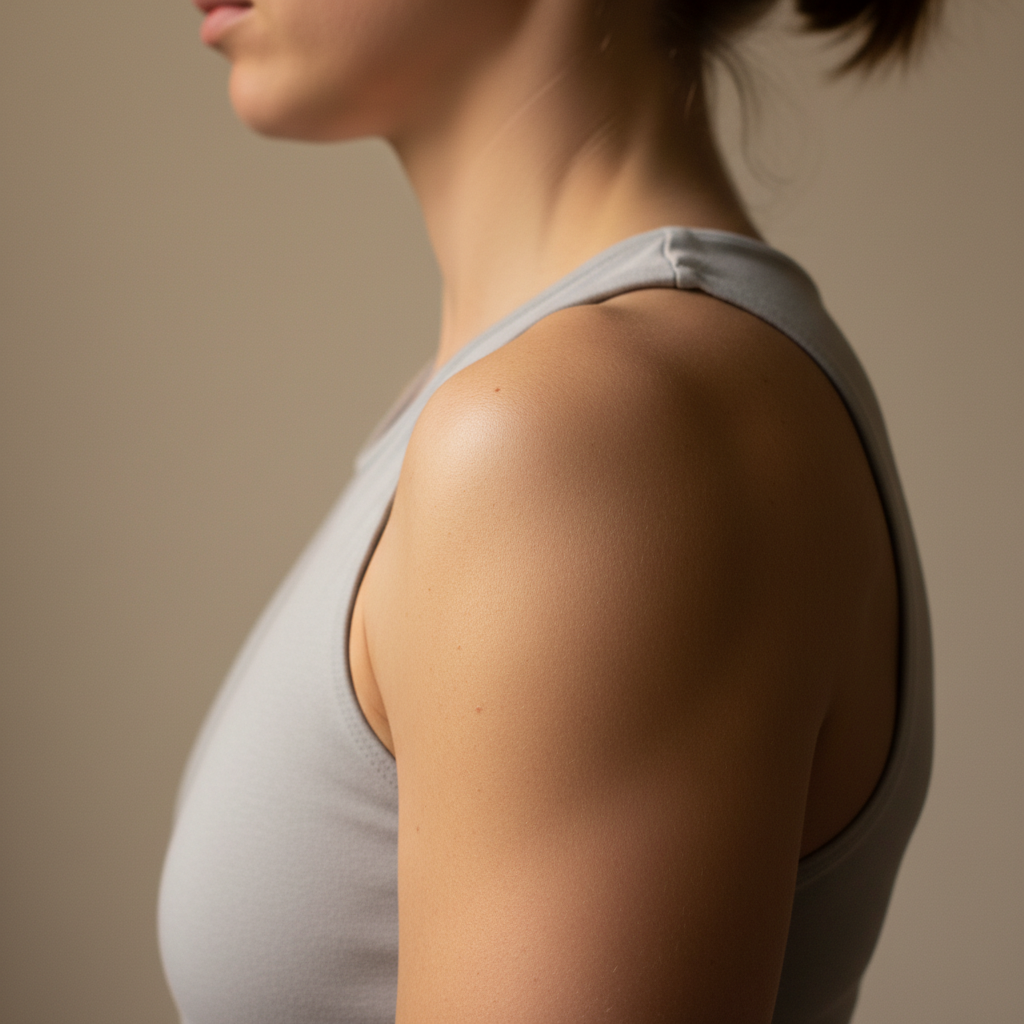 Bare shoulder from the side with no tattoos