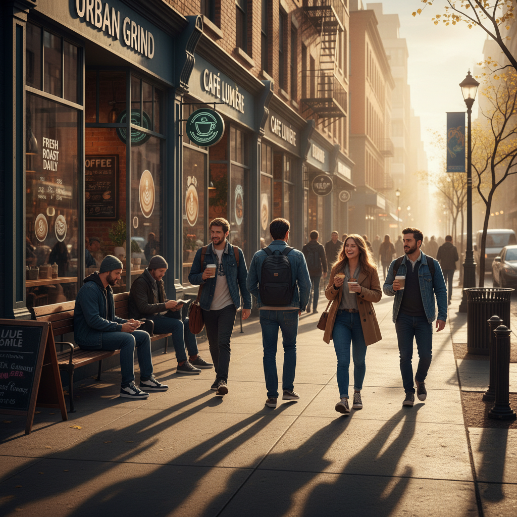 Modern man with short neat haircut in black t-shirt