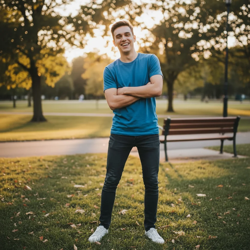 Photo after create a tiny head prank photo with a comically small head with AI