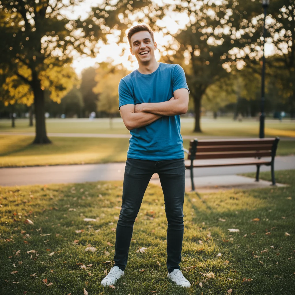 Original photo before create a tiny head prank photo with a comically small head