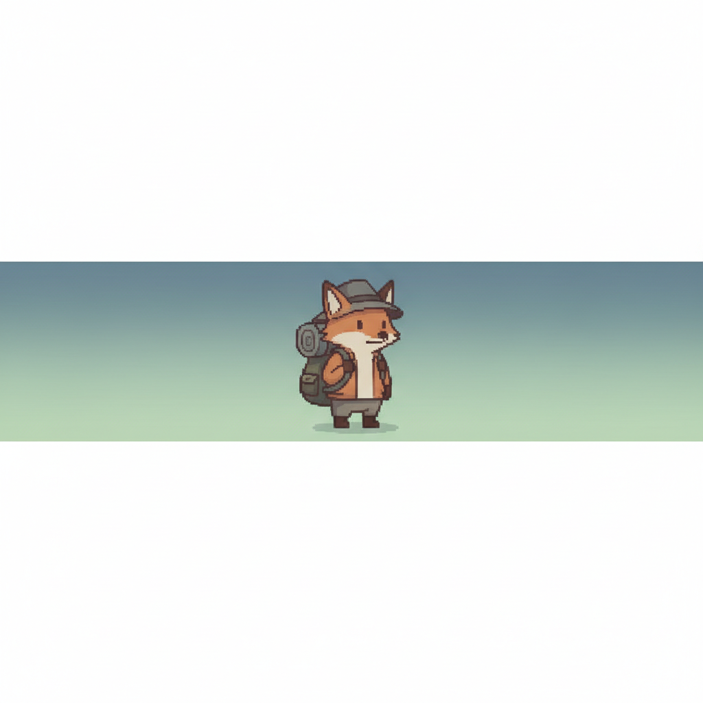 Soft, flat illustrated character on bland gradient background